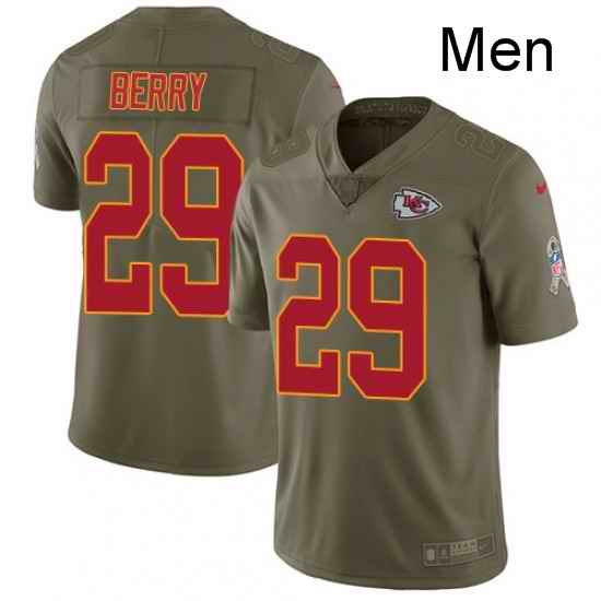 Men Nike Kansas City Chiefs 29 Eric Berry Limited Olive 2017 Salute to Service NFL Jersey